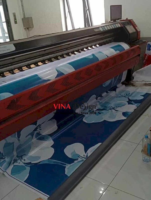 In bạt hiflex đế xám (bạt hiflex 2 da) đế ghi/xám, phông nền showroom, store, cửa hàng - INKTS3600