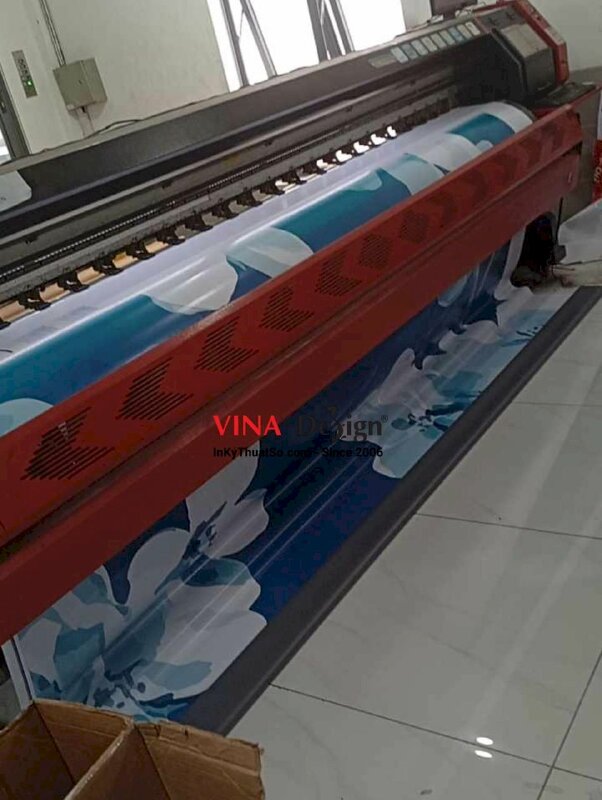In bạt hiflex đế xám (bạt hiflex 2 da) đế ghi/xám, phông nền showroom, store, cửa hàng - INKTS3600