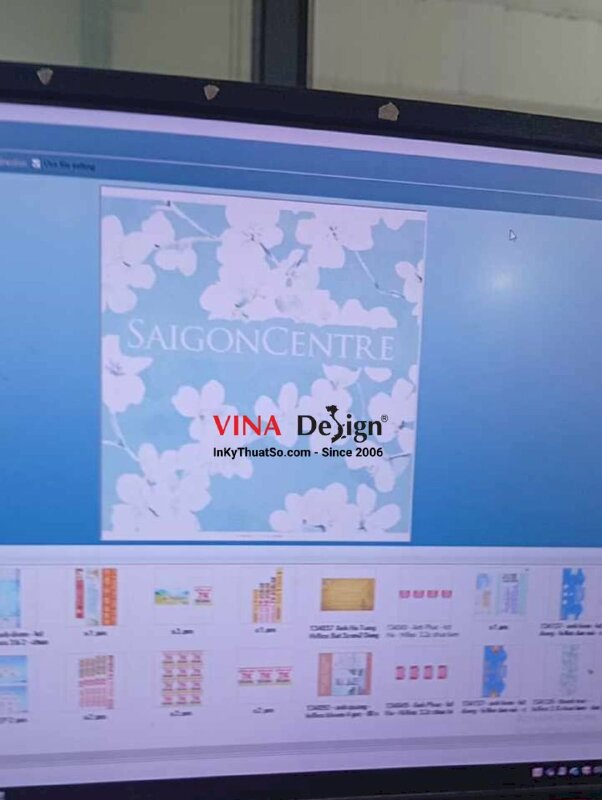 In bạt hiflex đế xám (bạt hiflex 2 da) đế ghi/xám, phông nền showroom, store, cửa hàng - INKTS3600