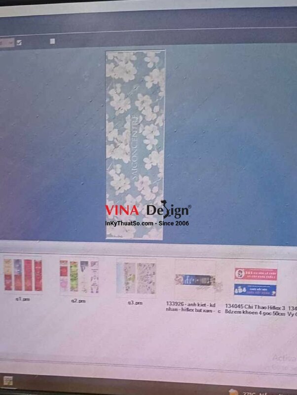 In bạt hiflex đế xám (bạt hiflex 2 da) đế ghi/xám, phông nền showroom, store, cửa hàng - INKTS3600