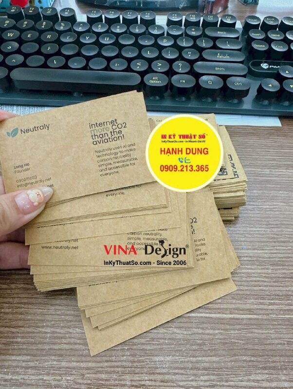 In card visit Founder Nhà sáng lập công ty, in nhanh card visit giấy Kraft nâu - INKTS3638