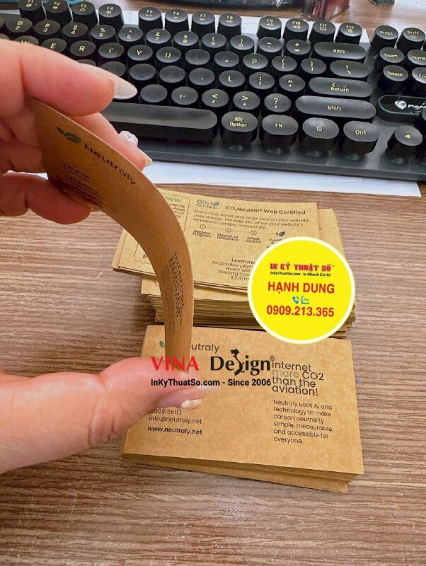 In card visit Founder Nhà sáng lập công ty, in nhanh card visit giấy Kraft nâu - INKTS3638