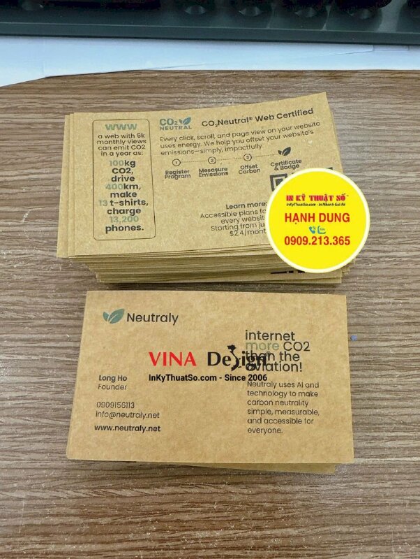 In card visit Founder Nhà sáng lập công ty, in nhanh card visit giấy Kraft nâu - INKTS3638