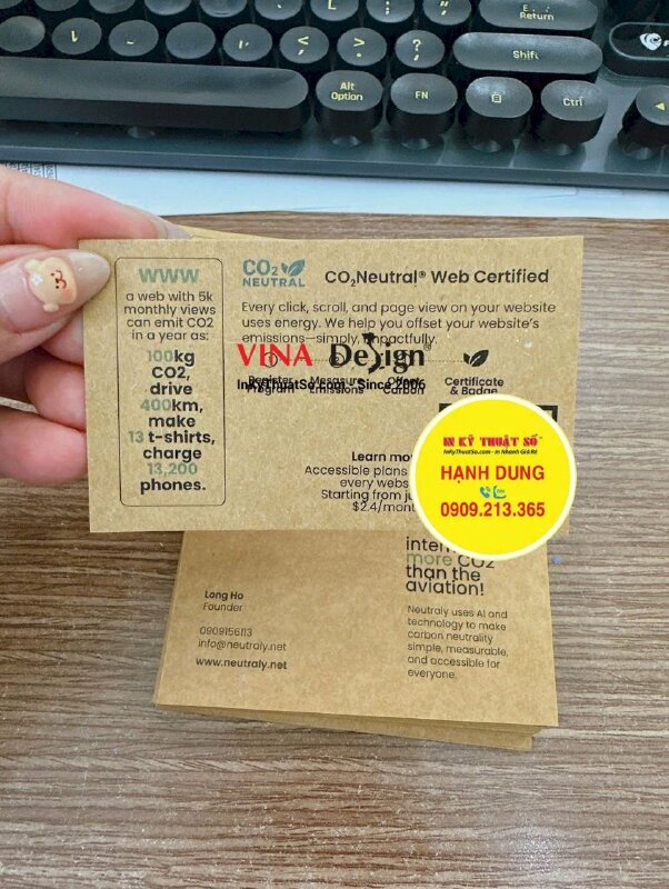 In card visit Founder Nhà sáng lập công ty, in nhanh card visit giấy Kraft nâu - INKTS3638