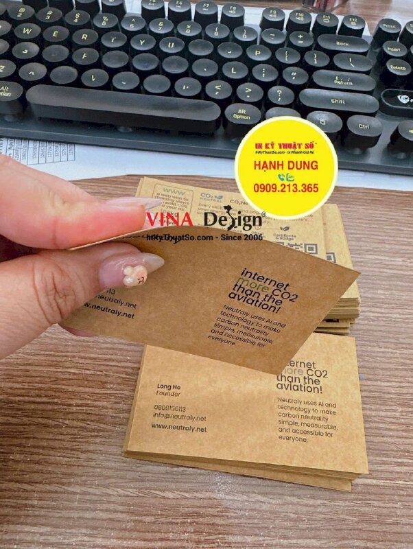 In card visit Founder Nhà sáng lập công ty, in nhanh card visit giấy Kraft nâu - INKTS3638