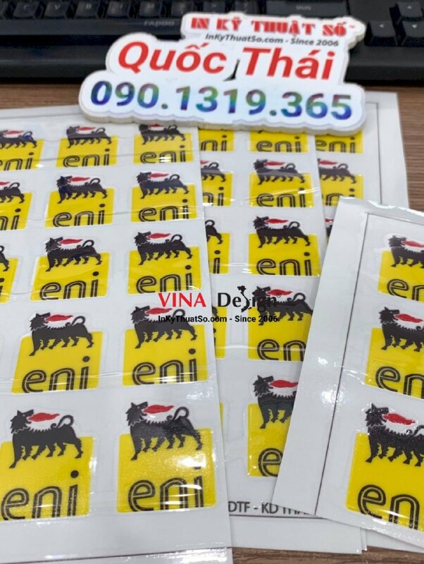 In DTF UV logo hãng dầu nhớt xe dán lên vật phẩm bất kỳ - INKTS1067