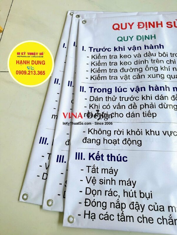 In Hiflex mực dầu đóng khoen - Bạt 3.2 dzem - INKTS109