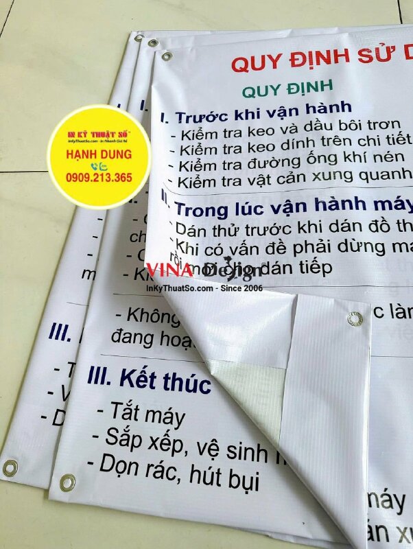 In Hiflex mực dầu đóng khoen - Bạt 3.2 dzem - INKTS109