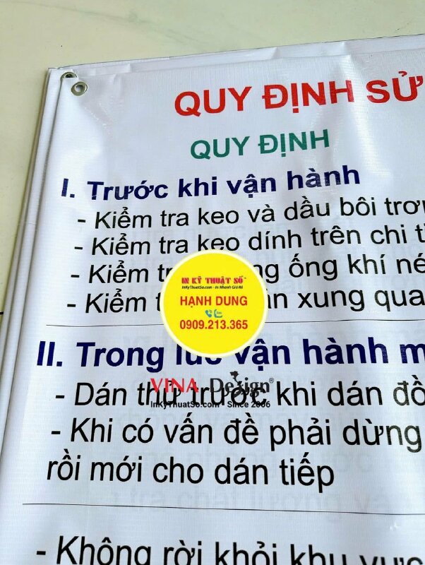 In Hiflex mực dầu đóng khoen - Bạt 3.2 dzem - INKTS109