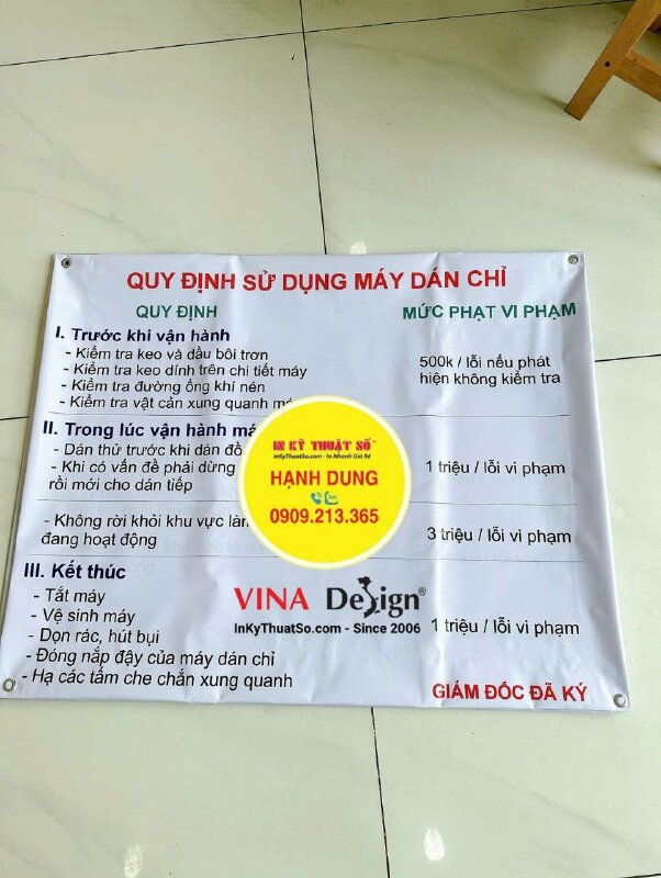 In Hiflex mực dầu đóng khoen - Bạt 3.2 dzem - INKTS109