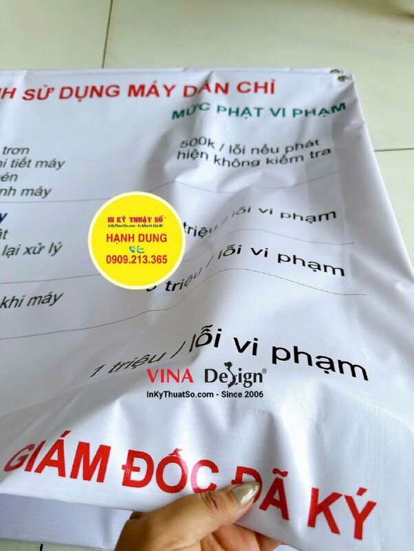 In Hiflex mực dầu đóng khoen - Bạt 3.2 dzem - INKTS109