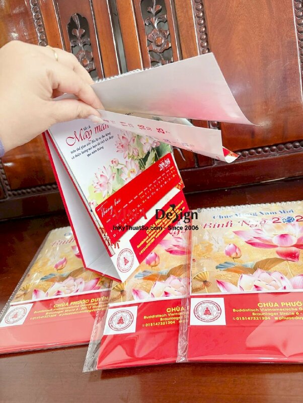 In lịch bàn chữ A 20cm x 20cm in 300 cuốn - INKTS218