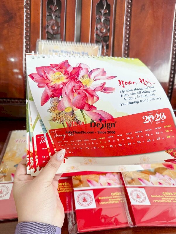 In lịch bàn chữ A 20cm x 20cm in 300 cuốn - INKTS218