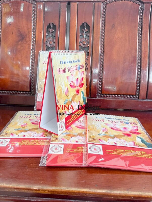 In lịch bàn chữ A 20cm x 20cm in 300 cuốn - INKTS218