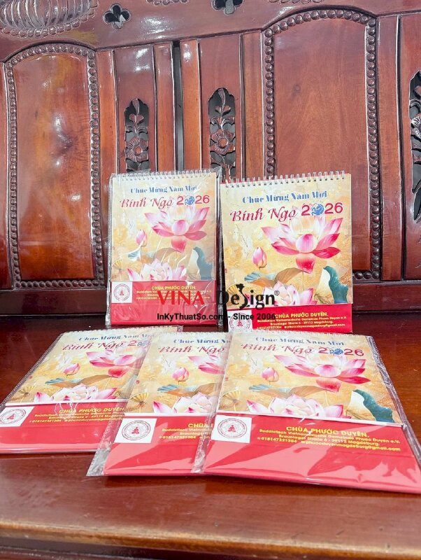 In lịch bàn chữ A 20cm x 20cm in 300 cuốn - INKTS218