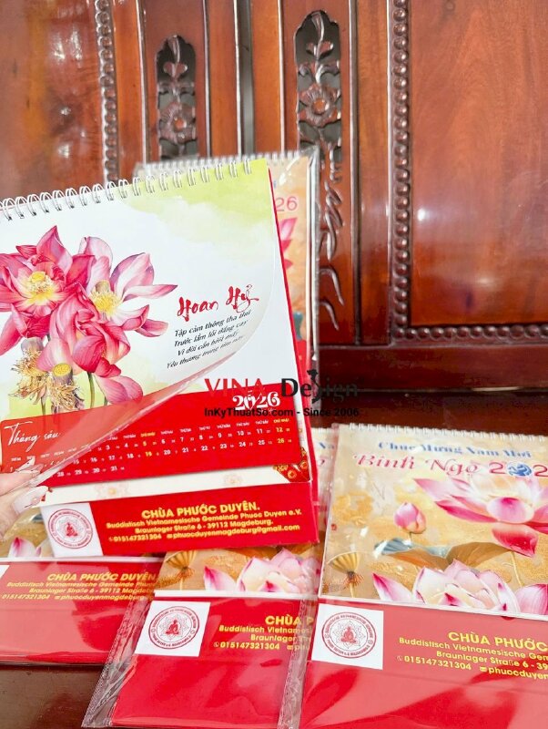 In lịch bàn chữ A 20cm x 20cm in 300 cuốn - INKTS218