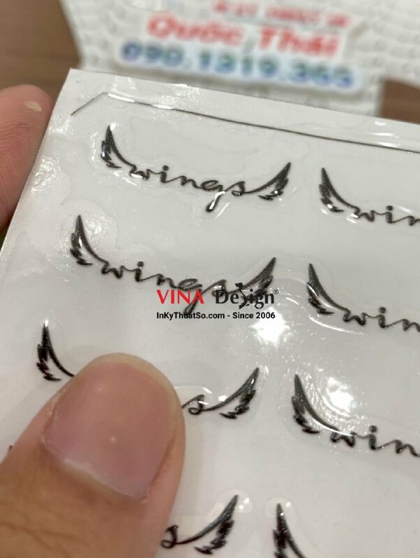 In logo tem UV DTF dán dụng cụ cho trung tâm đào tạo nghề thẩm mỹ - INKTS1061