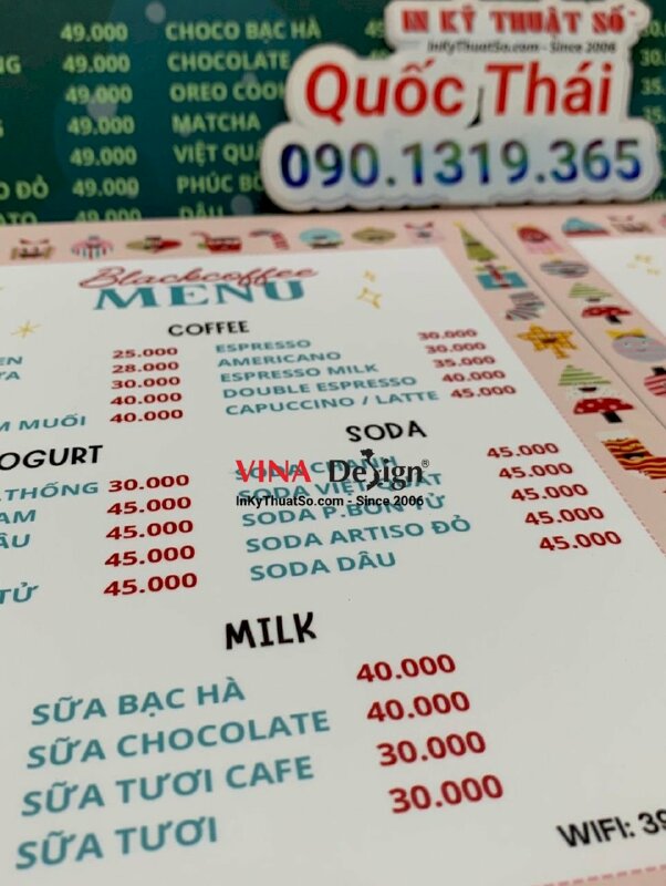 In menu Giáng Sinh cho quán cafe - INKTS993