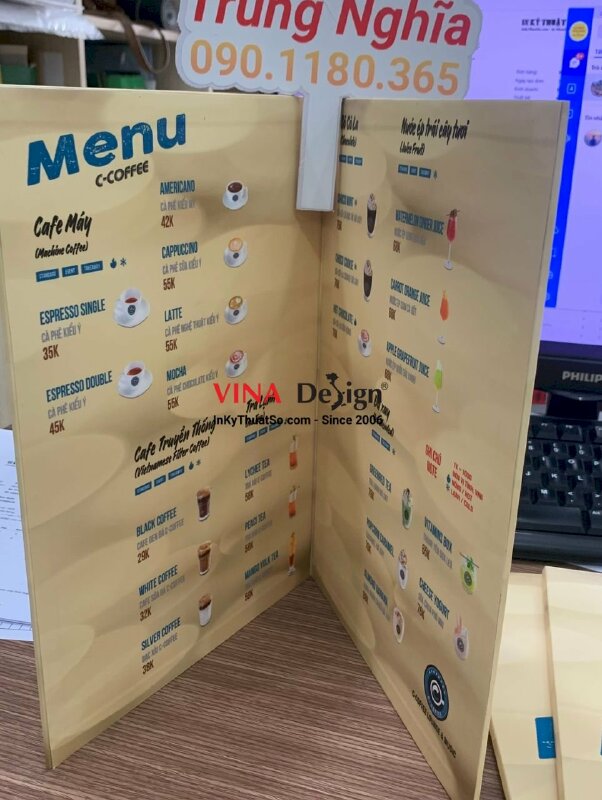 In menu quán coffee lounge & music - INKTS523