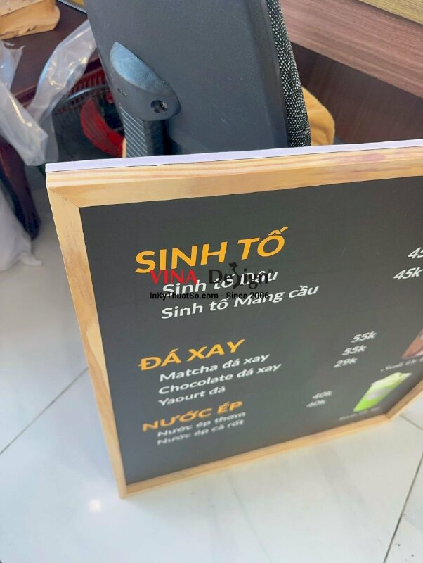 In menu treo tường, làm bảng menu treo tường quán coffee - INKTS695