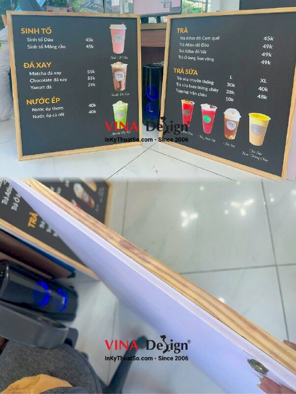 In menu treo tường, làm bảng menu treo tường quán coffee - INKTS695
