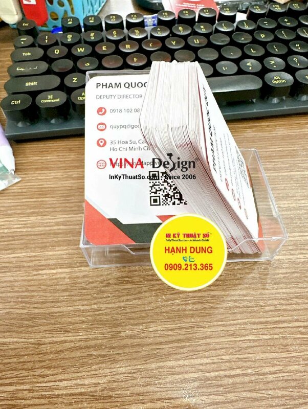 In name card nhanh giấy mỹ thuật Econo, bo góc, chức danh Deputy director Phó Giám Đốc - INKTS3637