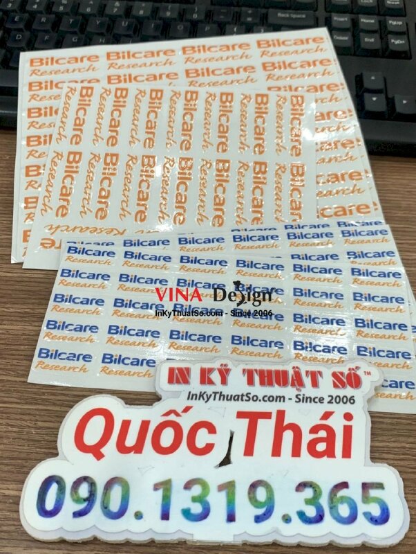 In nhãn UV DTF logo doanh nghiệp, tem UV DTF size 2.5x1cm, size 4.5x1.7cm - INKTS1080