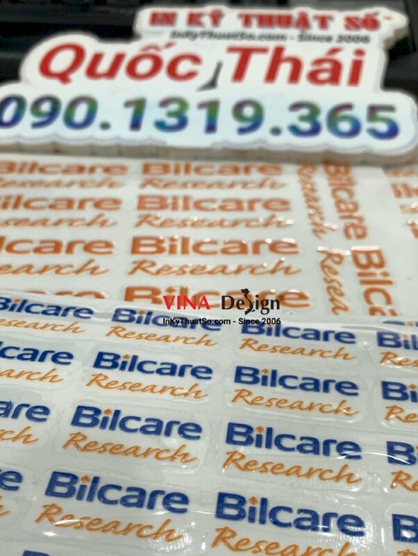 In nhãn UV DTF logo doanh nghiệp, tem UV DTF size 2.5x1cm, size 4.5x1.7cm - INKTS1080