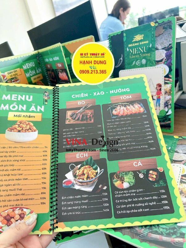 In quyển Menu nhựa quán Lẩu và Nướng, chống nước, chống cong vênh - INKTS3619