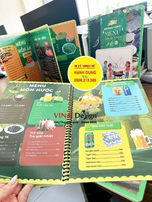 In quyển Menu nhựa quán Lẩu và Nướng, chống nước, chống cong vênh - INKTS3619