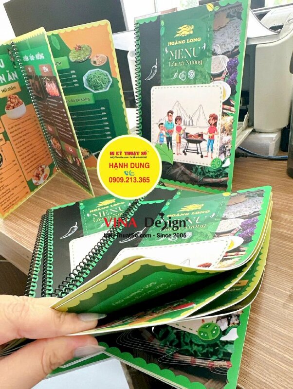 In quyển Menu nhựa quán Lẩu và Nướng, chống nước, chống cong vênh - INKTS3619