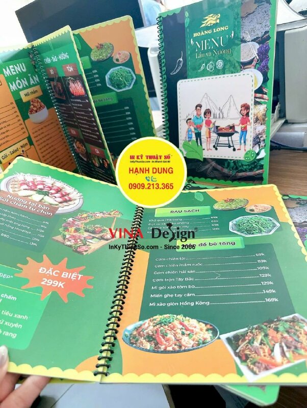 In quyển Menu nhựa quán Lẩu và Nướng, chống nước, chống cong vênh - INKTS3619