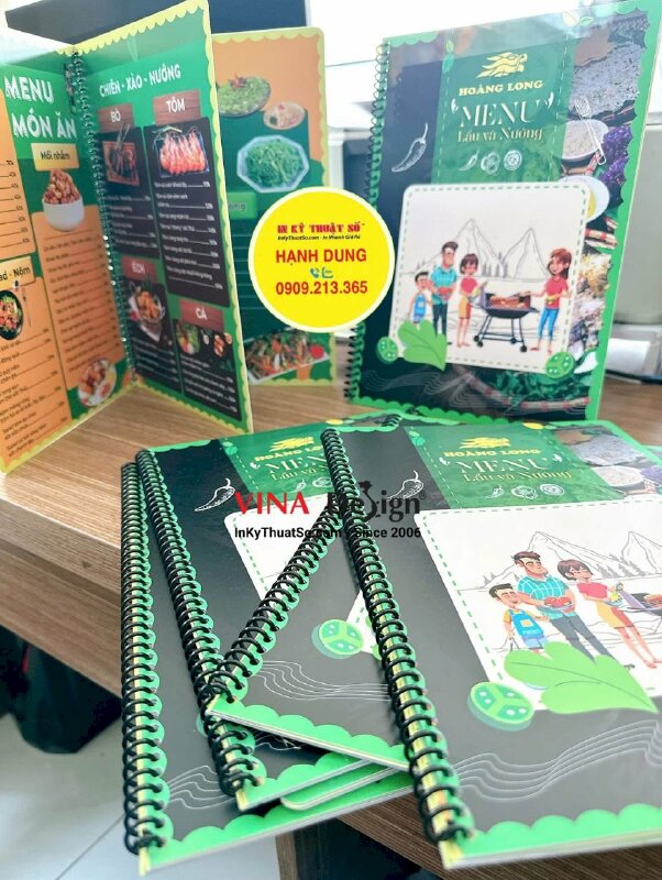 In quyển Menu nhựa quán Lẩu và Nướng, chống nước, chống cong vênh - INKTS3619