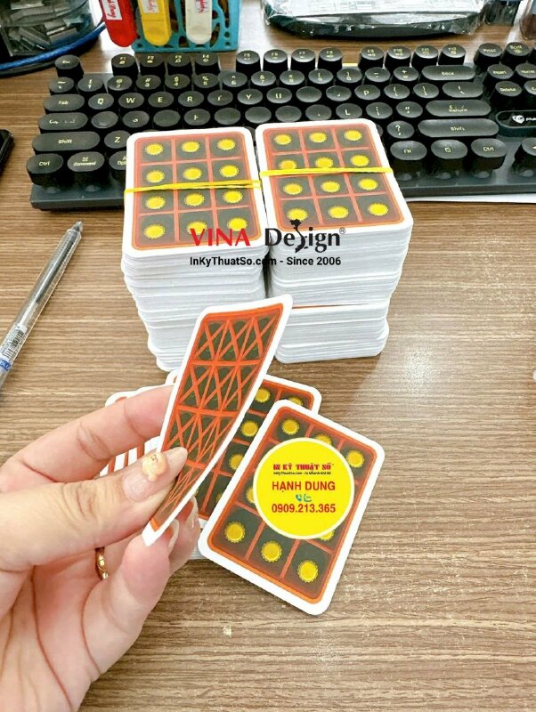 In thẻ boardgame theo yêu cầu, in giấy C300gsm, cán mờ, làm khuôn bế riêng đúng kích thước - INKTS3657