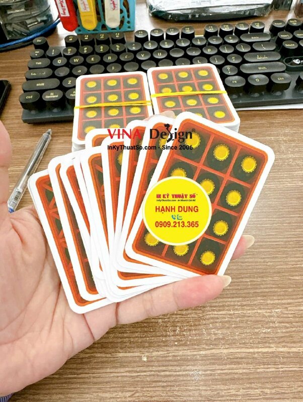 In thẻ boardgame theo yêu cầu, in giấy C300gsm, cán mờ, làm khuôn bế riêng đúng kích thước - INKTS3657