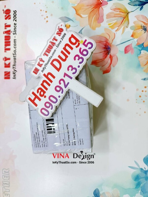 In thẻ nhắc chăm sóc xe, thẻ giấy C300gsm 9x5.4cm, bấm lỗ tròn, hàng gửi đi Quảng Trị từ TPHCM - INKTS1237