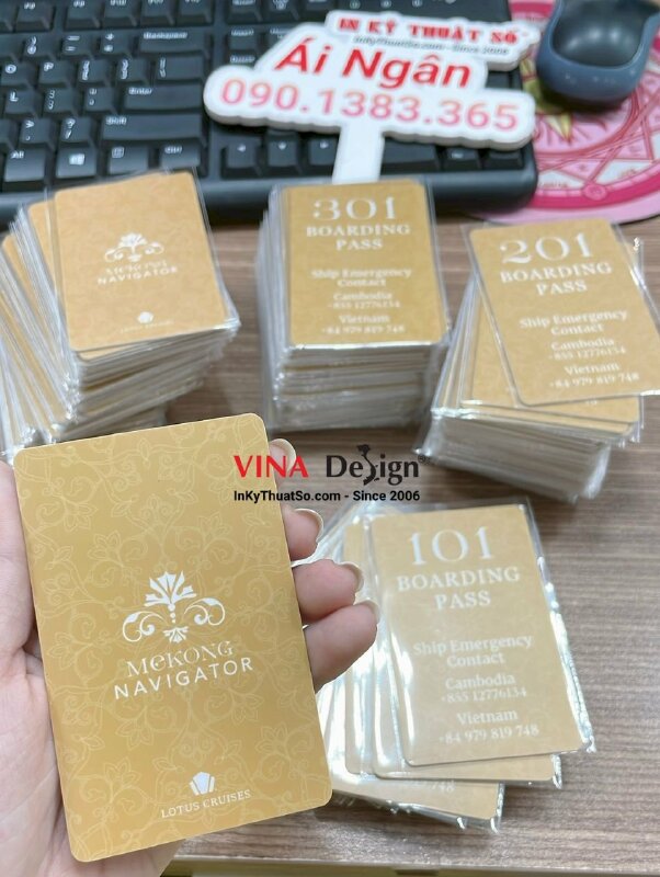 In thẻ nhựa Boarding Pass, thẻ lên tàu nhựa PVC cho công ty lữ hành - INKTS1170