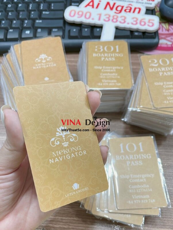 In thẻ nhựa Boarding Pass, thẻ lên tàu nhựa PVC cho công ty lữ hành - INKTS1170
