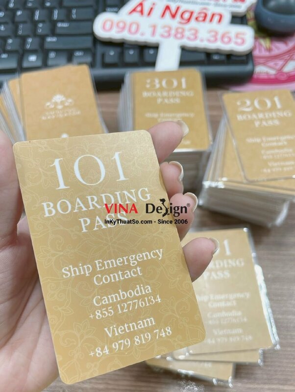 In thẻ nhựa Boarding Pass, thẻ lên tàu nhựa PVC cho công ty lữ hành - INKTS1170