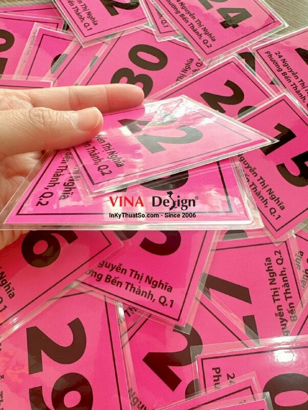 In thẻ xe giấy ép plastic, thẻ gửi xe hình vuông ép plastic - INKTS1016