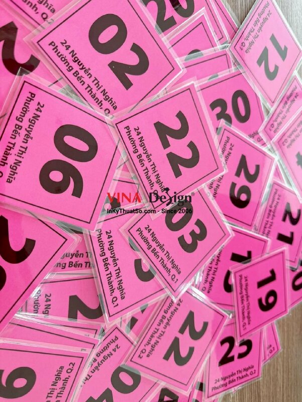 In thẻ xe giấy ép plastic, thẻ gửi xe hình vuông ép plastic - INKTS1016