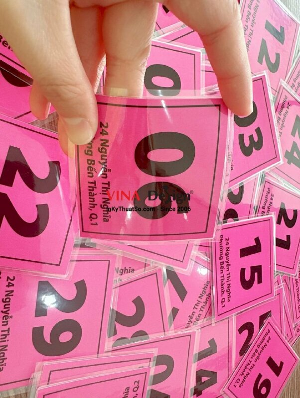 In thẻ xe giấy ép plastic, thẻ gửi xe hình vuông ép plastic - INKTS1016