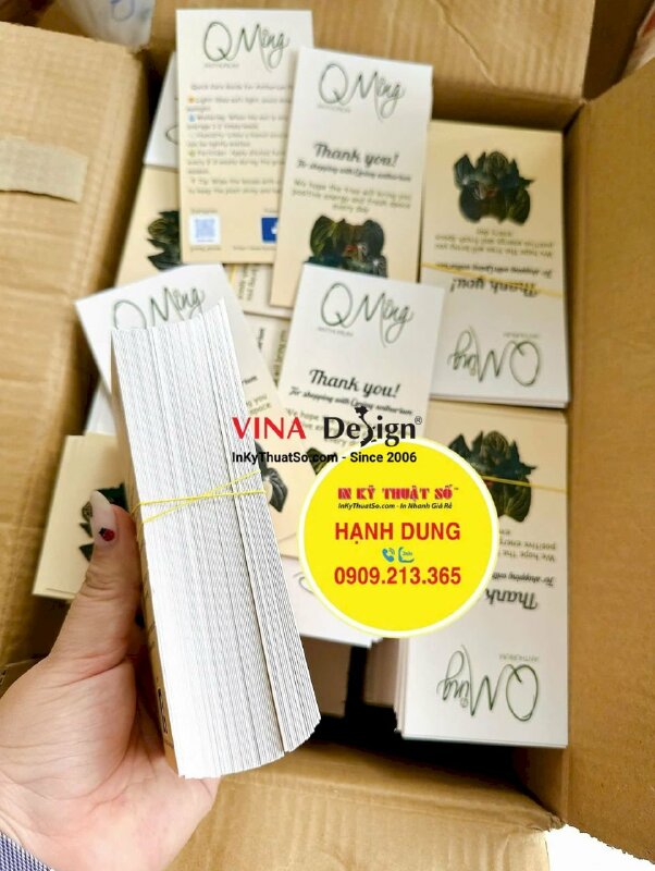 In thiệp cảm ơn 2 mặt nội dung cho nhà vườn, dạng tag giấy mỹ thuật Astropack 350gsm - INKTS3644