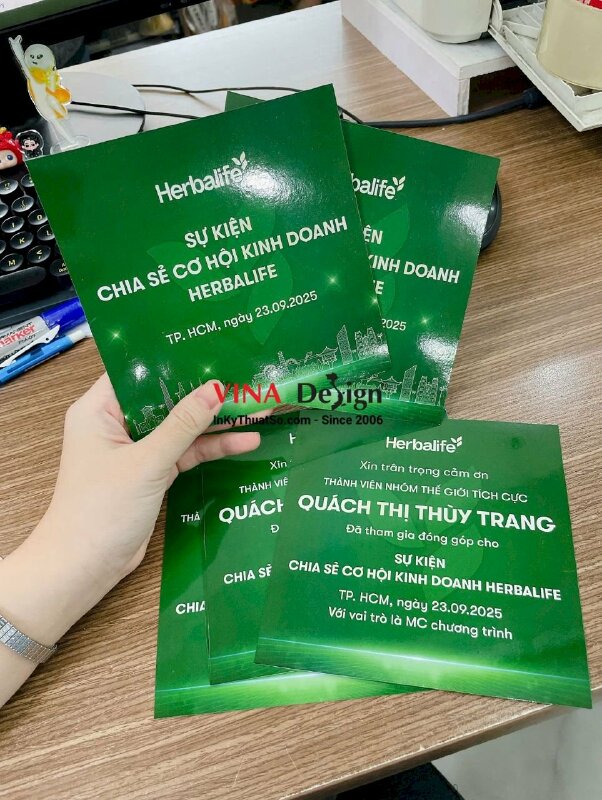 In thư mời sự kiện hợp tác kinh doanh, cán bóng in 2 mặt nội dung - INKTS3653