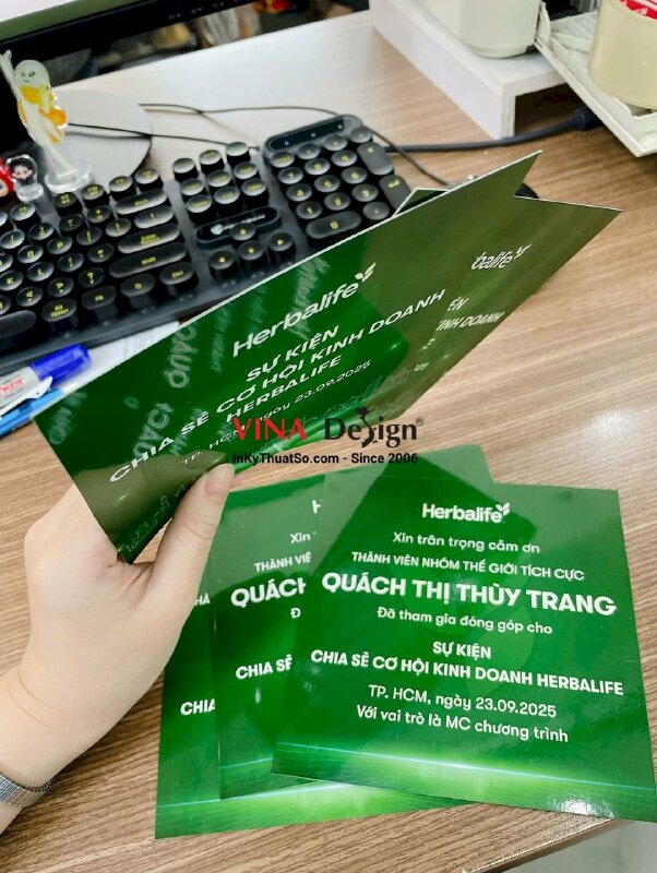 In thư mời sự kiện hợp tác kinh doanh, cán bóng in 2 mặt nội dung - INKTS3653