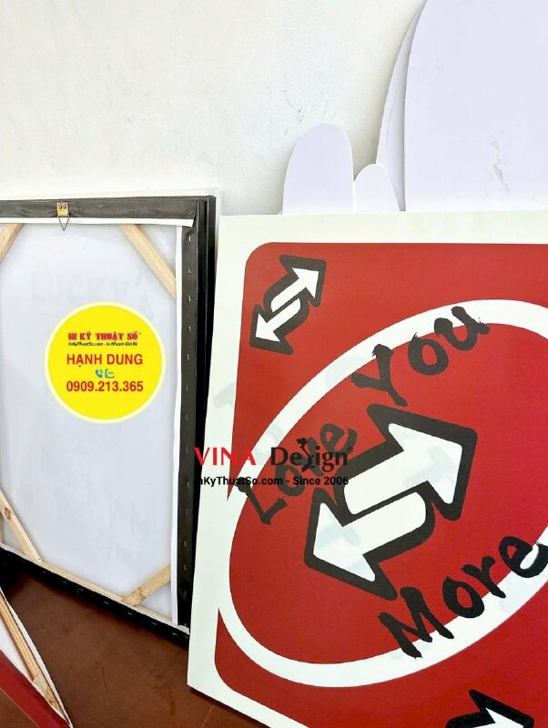 In tranh Canvas hình lá bài treo tường, đóng khung chassis tràn viền (cạnh không in) - INKTS3663