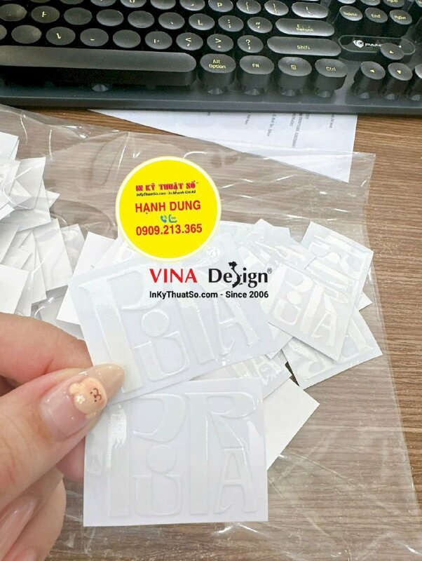 In UV DTF giá tốt, tem nổi logo dán quà tặng - INKTS3636