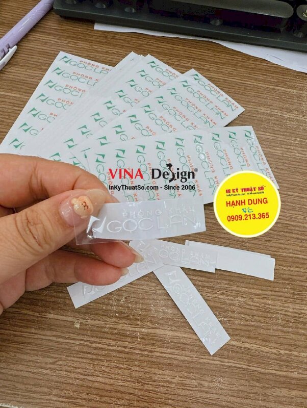 In UV DTF HCM, tem nổi UV DTF logo phòng khám - INKTS3639
