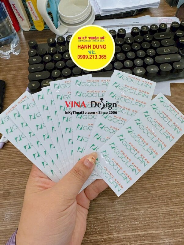 In UV DTF HCM, tem nổi UV DTF logo phòng khám - INKTS3639