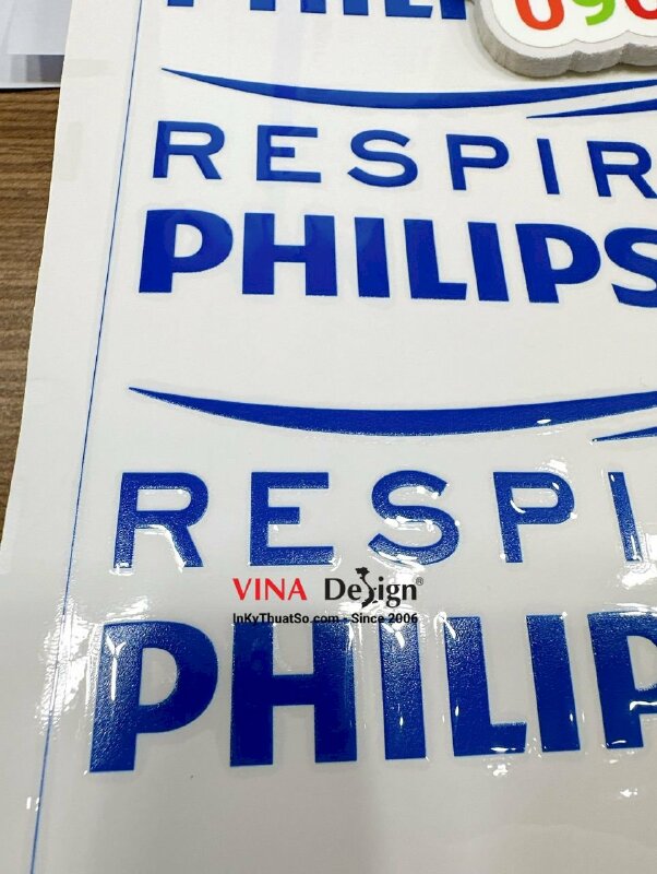 In UV DTF tem logo dán máy móc, trang thiết bị y tế - INKTS764